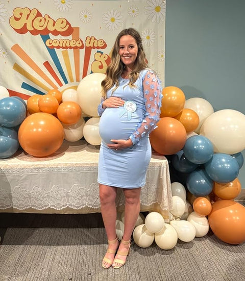 Floral Mesh Maternity Dress